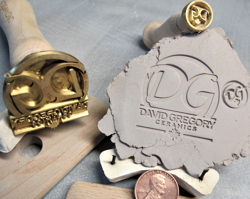 A Custom Engraved Metal (Brass) 1.5 Clay Stamp - Claystamps